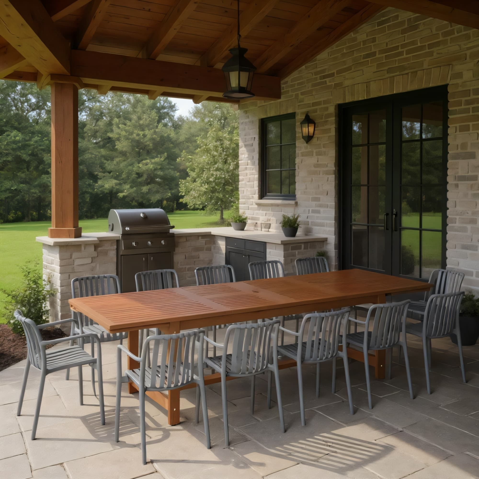 Noma 13 Piece Outdoor Rectangular Extendable Dining Table And Chairs Set