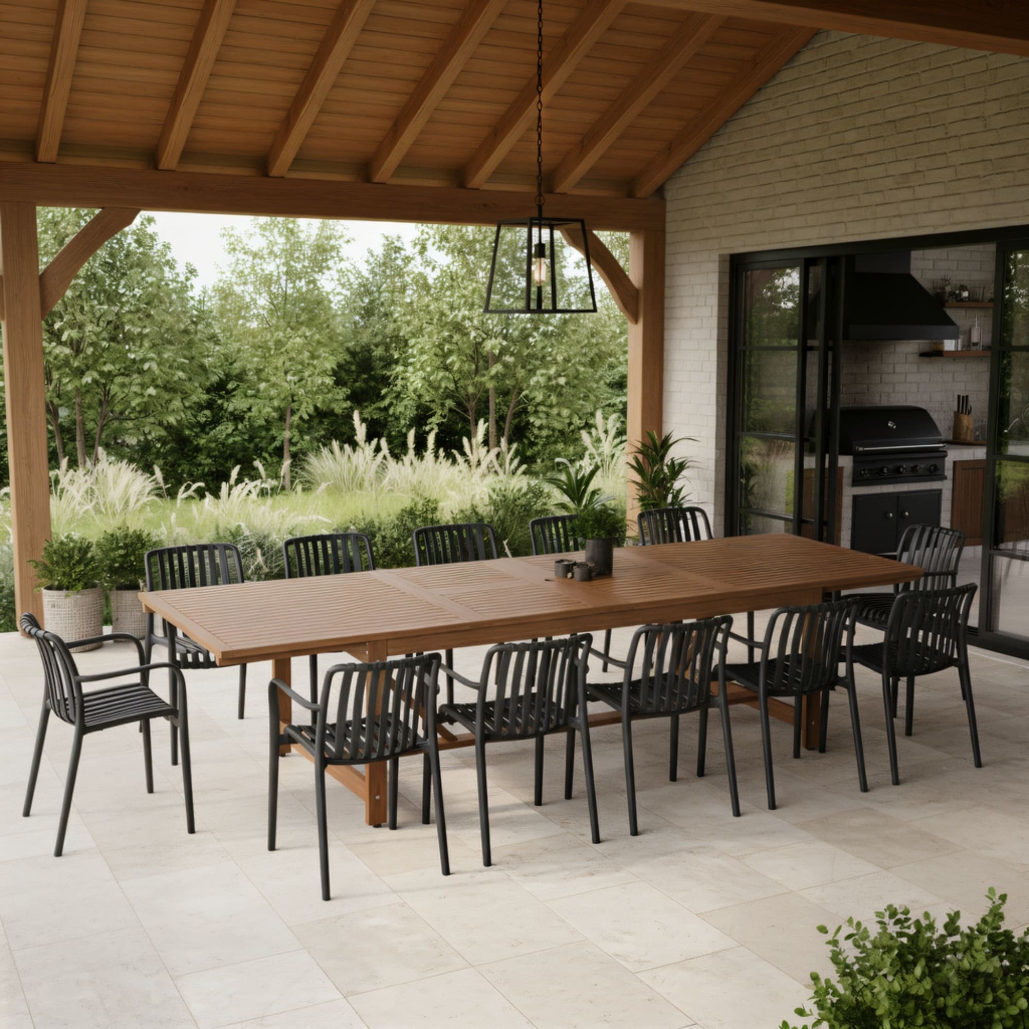 Noma 13 Piece Outdoor Rectangular Extendable Dining Table And Chairs Set