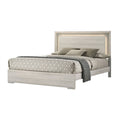 Nomi King Size Bed W Led On Headboard Antique White Wash Finsih