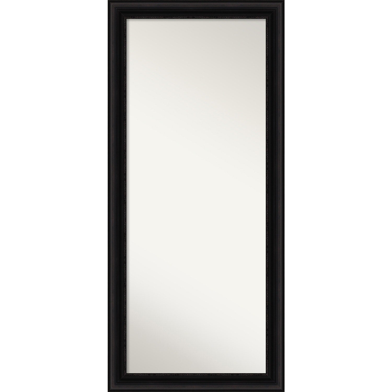 Parlor Black Decorative Full Length Floor Leaner Mirror Parlor Black