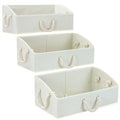 Non Woven Fabric Trapezoid Storgae Box With Cotton Rope 3 Pack