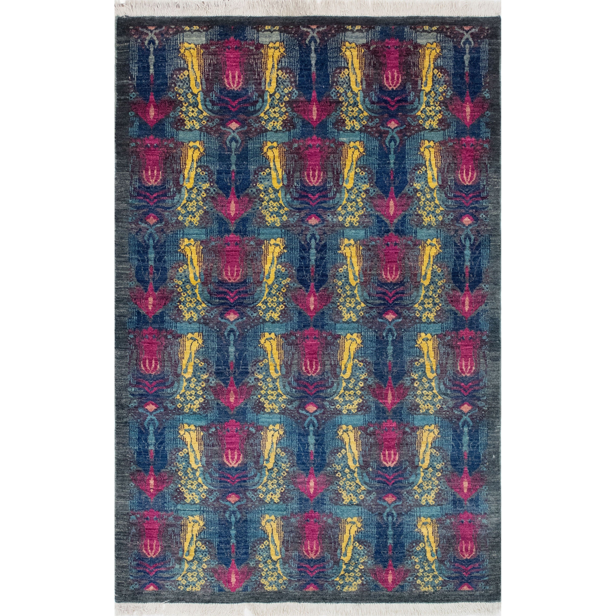 Noori Rug Fine Chobi Basan Charcoal Blue Rug 42 X 64