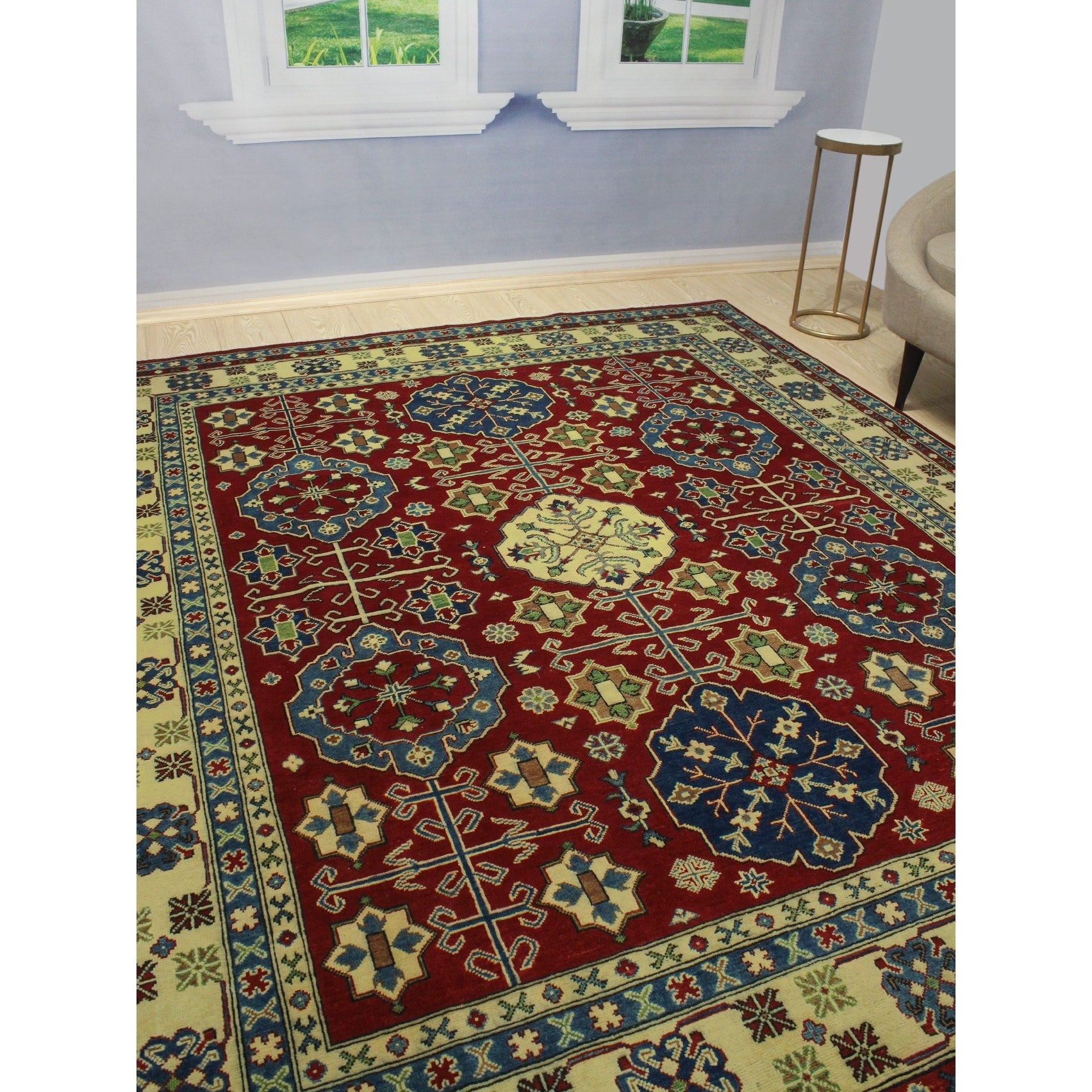 Noori Rug Kazak Yanny Red Ivory Rug 83 X 101