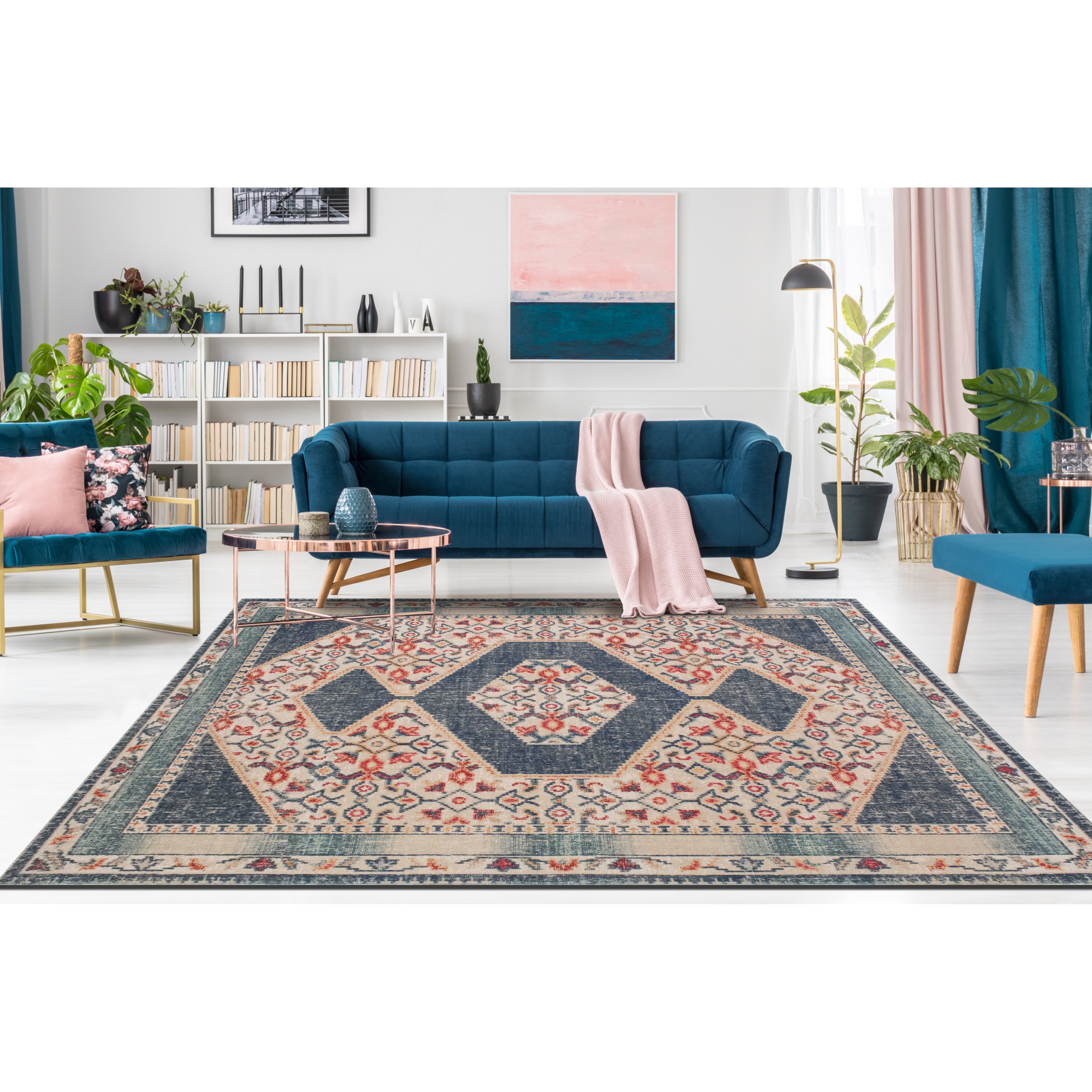 Noori Rug Low Pile Rivaj Blue Grey Rug