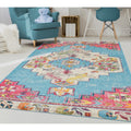 The Curated Nomad Rincon Distressed Beige Pink Blue Rug