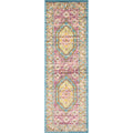 The Curated Nomad Rincon Floral Geo Distressed Brown Blue Rug