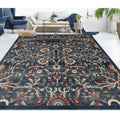 The Curated Nomad Nob Hill Distressed Beige Blue Floral Rug
