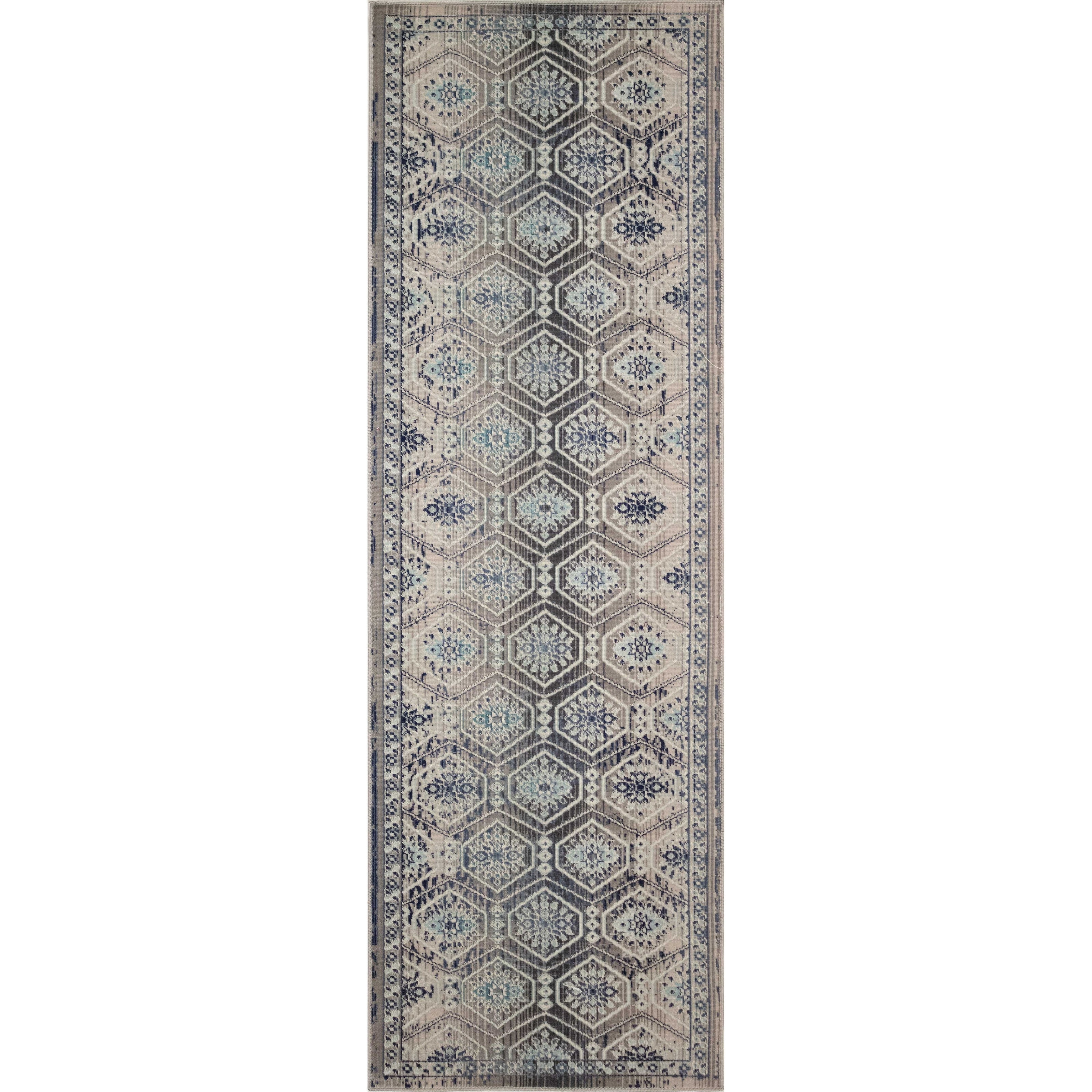 Porch Den Beaumead Grey And Blue Low Pile Rug