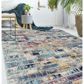 Porch Den Annie Blue And Ivory Low Pile Area Rug
