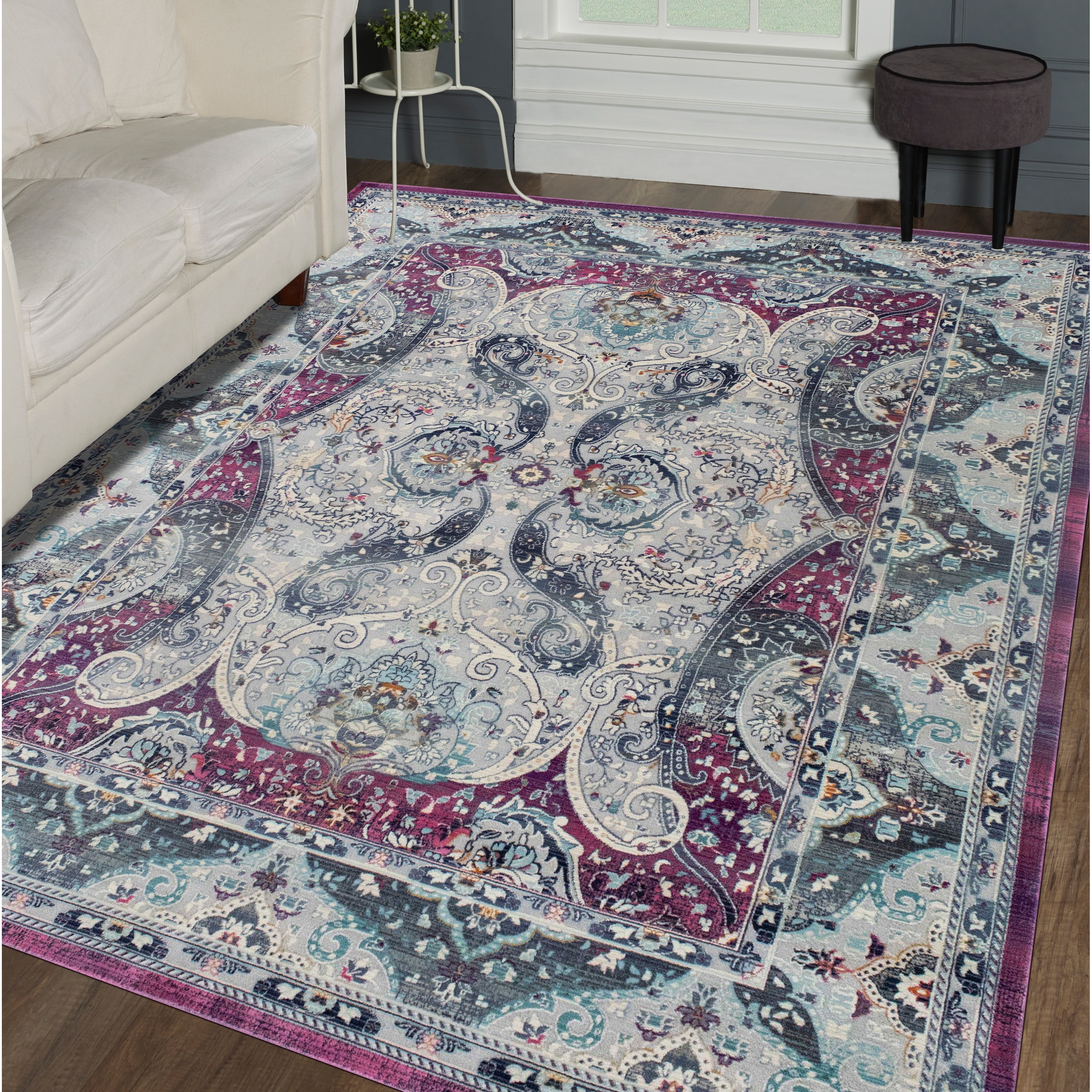 Noori Rug High Low Westfield Silver Pink Rug