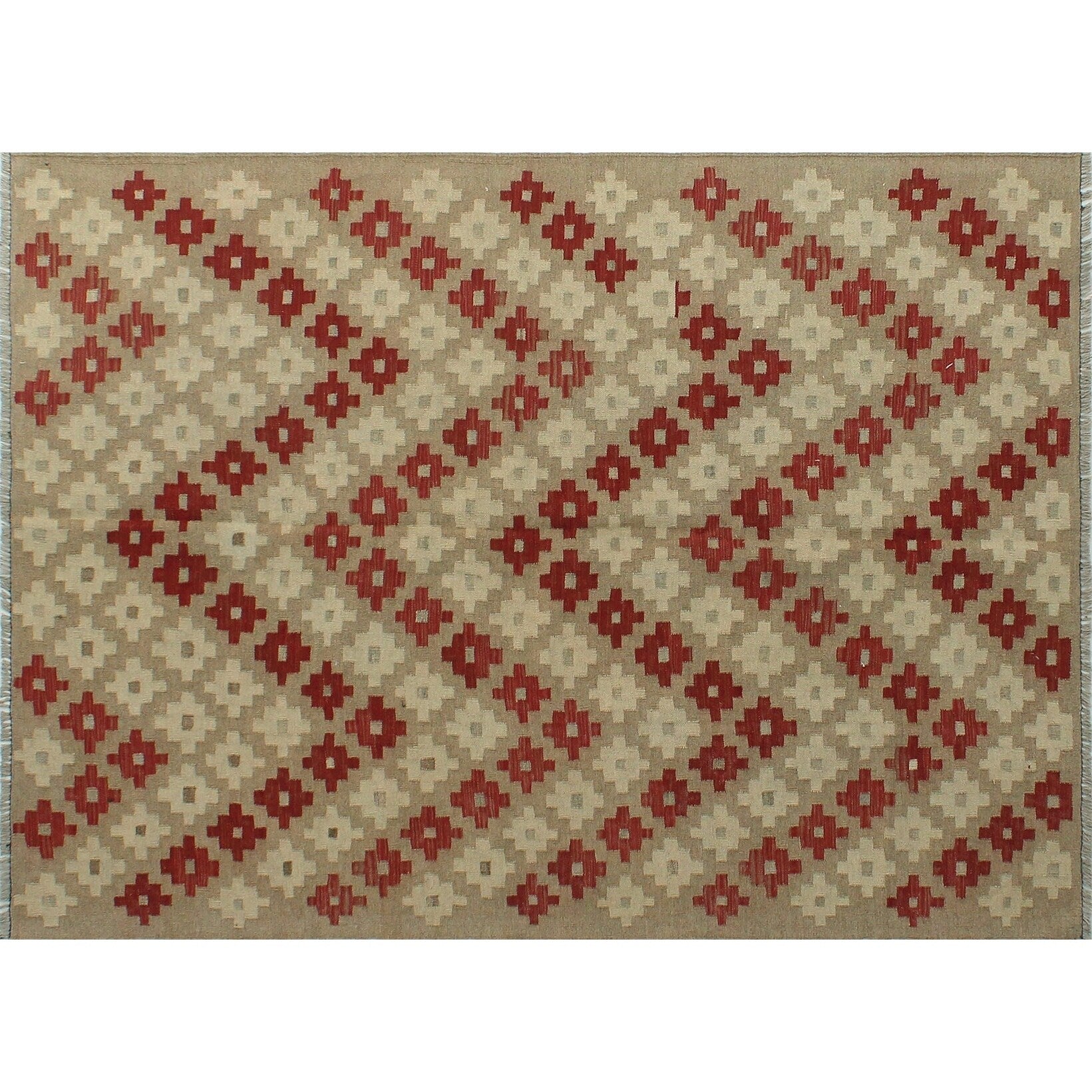 Noori Rug Winchester Kilim Ridley Brown Red Rug 49 X 66