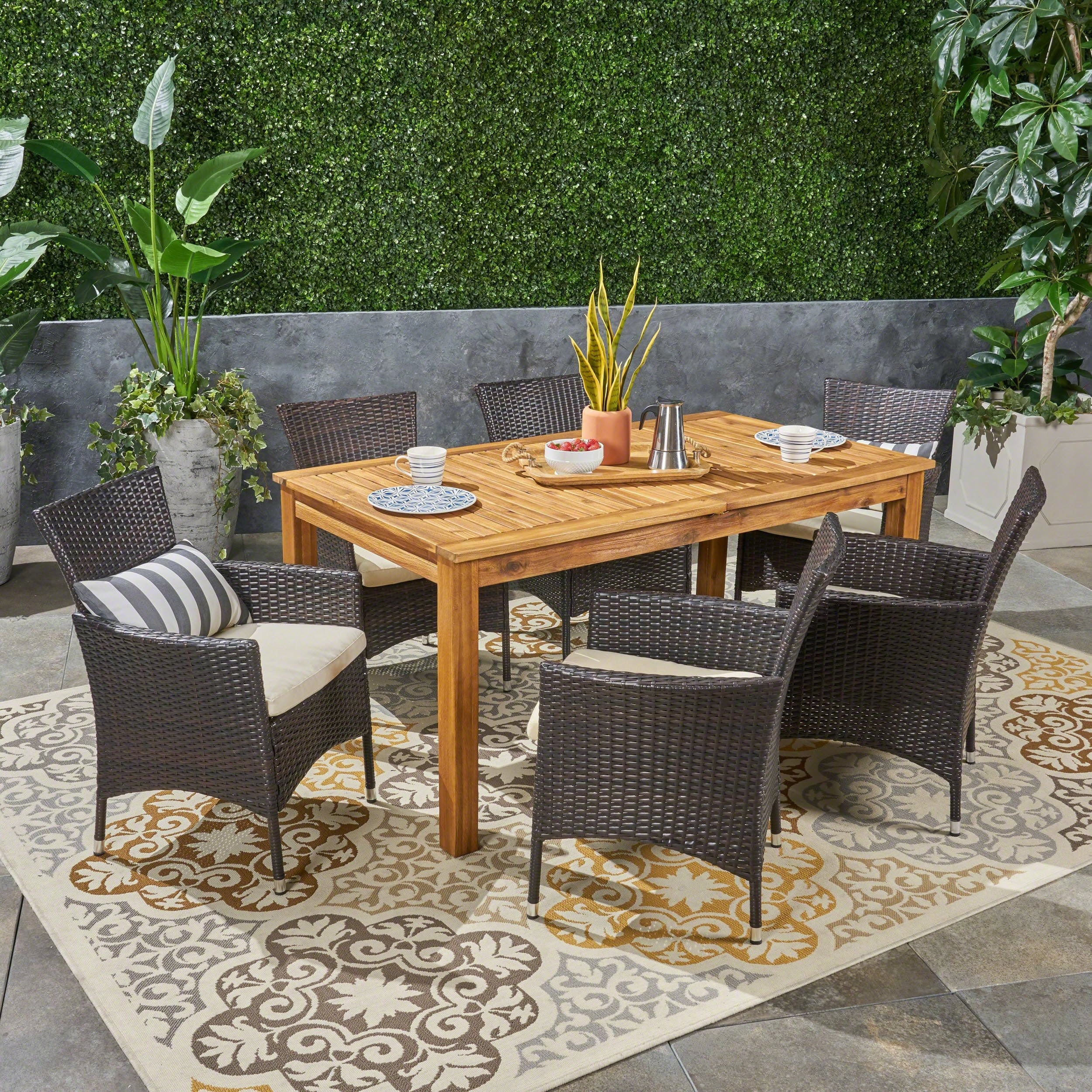Nora Outdoor 7 Piece Expandable Dining Set By Christopher Knight Home