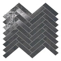 Nordel 11X11 In. Steel Black Matte Porcelain Herringbone Mosaic Wall And Floor Tile 5.88 Sq Ft Case 7 Pack