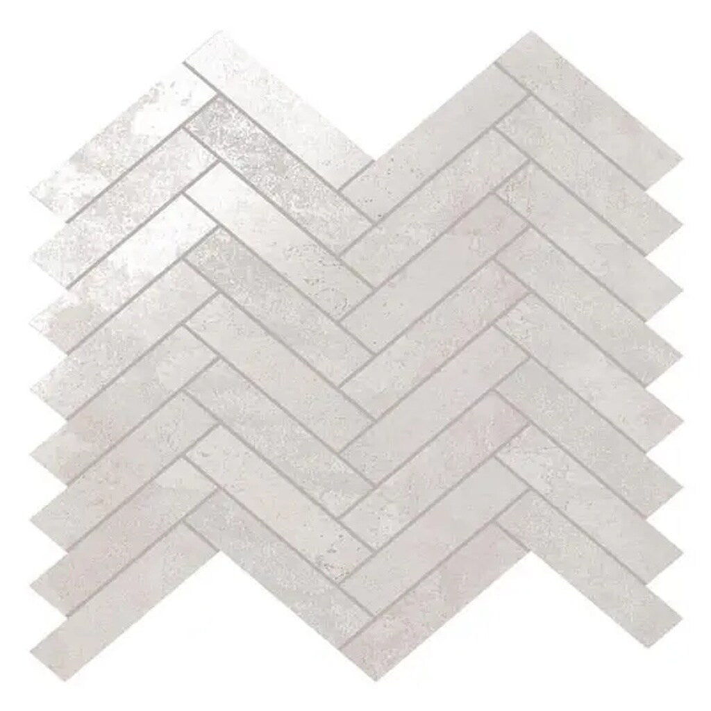 Nordel 11X11 In. White Matte Porcelain Herringbone Mosaic Wall And Floor Tile 5.88 Sq Ft Case 7 Pack