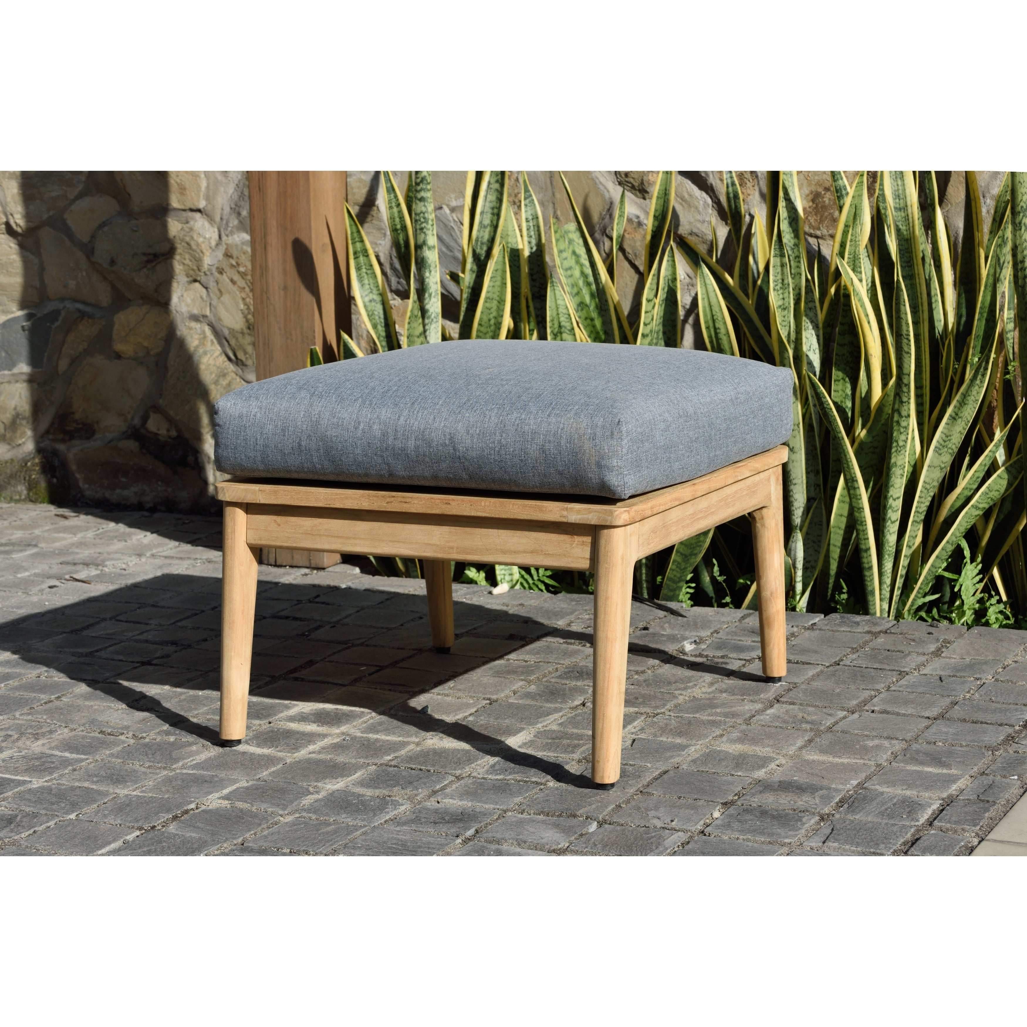 Amazonia Tyler Ottoman With Cushion. Made Of 100 Teak And Ideal For Outdoors