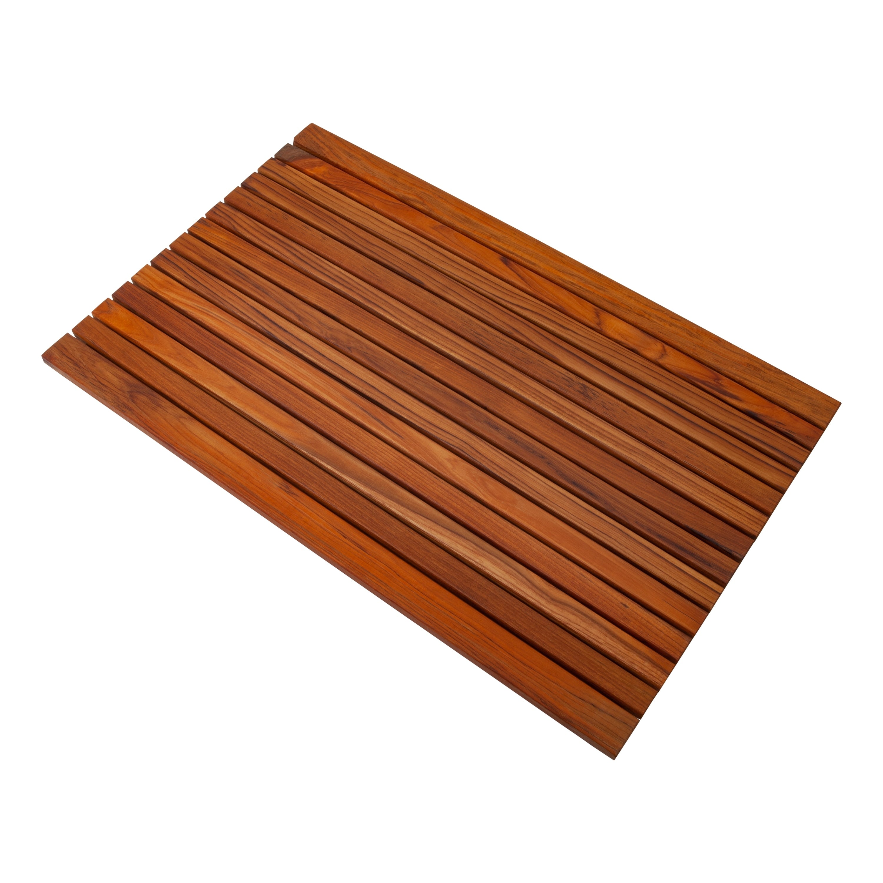Nordic Style Oiled Teak Shower Mat 31.4 X 19.6 Wide End Slat