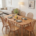 Nordic Style Rectangular Kitchen Table Wood Dining Table With Large Tabletop Natural