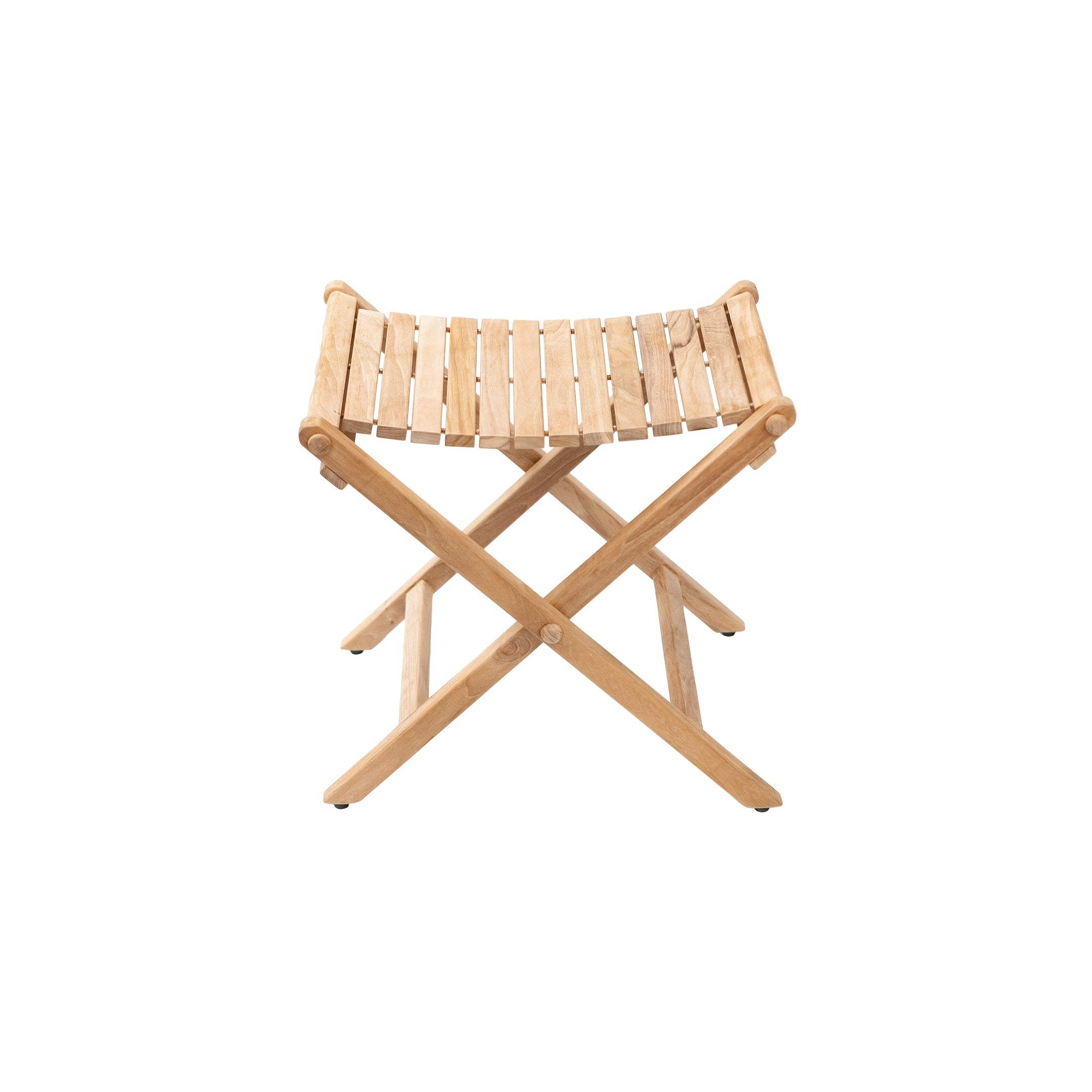 Nordic Style Teak Folding String Seat Beige