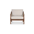 Noreva Outdoor Chair Solid Teak Frame Quick Dry Foam Cushions Fixed Back Brown