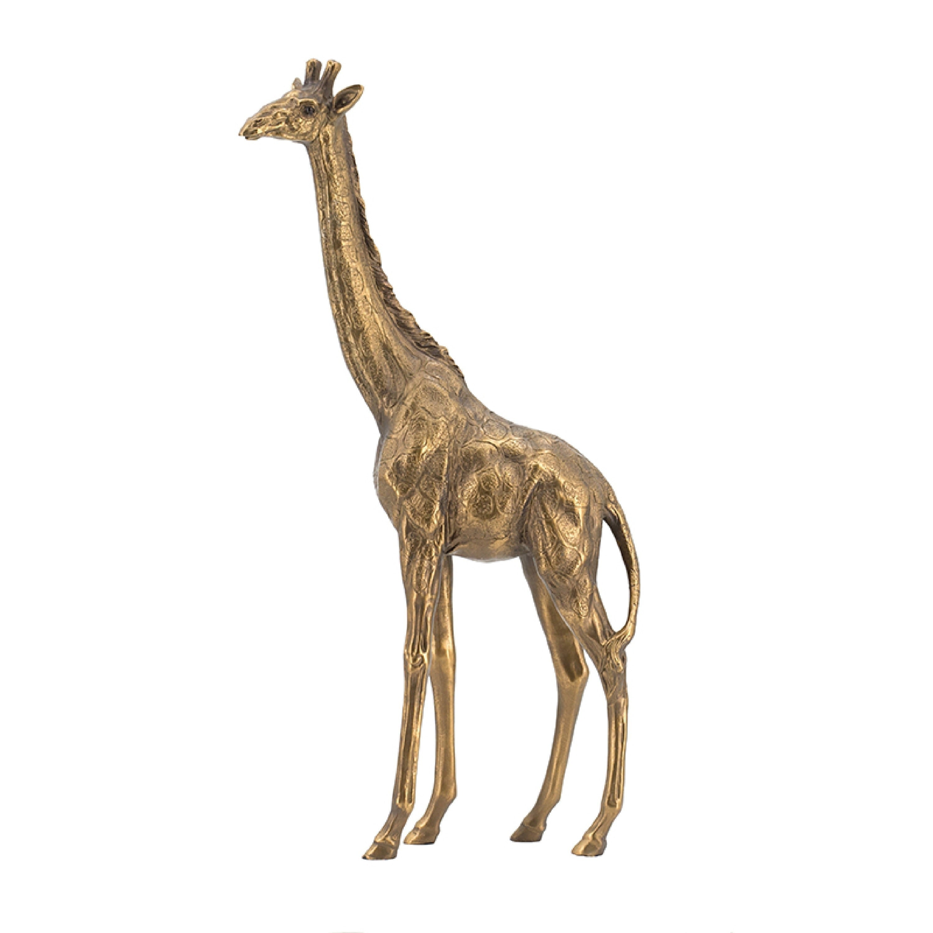 Norie Giraffe Figurine Textured Sculpture Detail Polyresin Copper 16 Inch