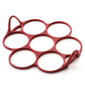 Norpro Silicone Silver Dollar Size Pancake Egg Ring With Easy Lift Handles Red