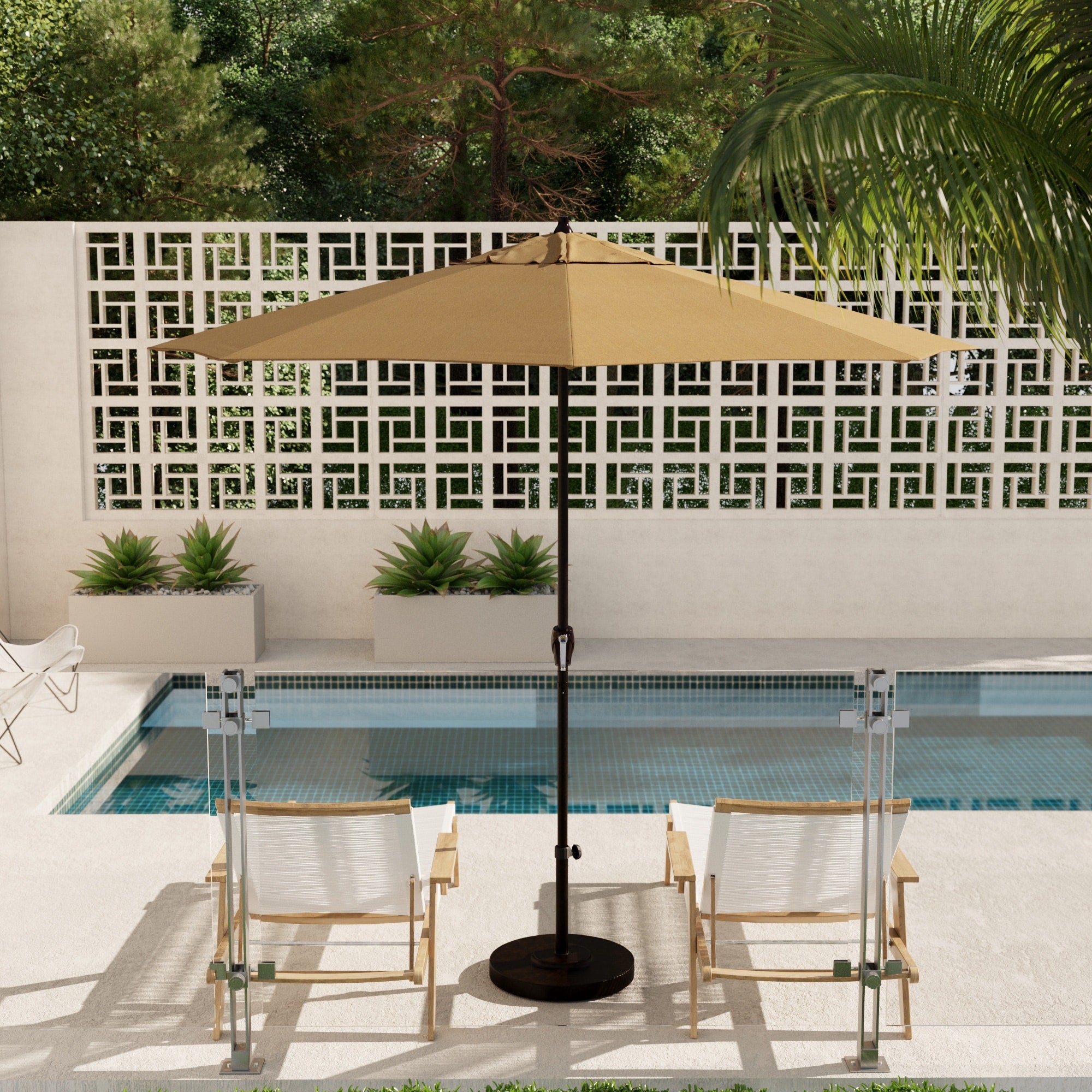 Havenside Home North Bend 9 Foot Crank Open Auto Tilt Bronze Umbrella