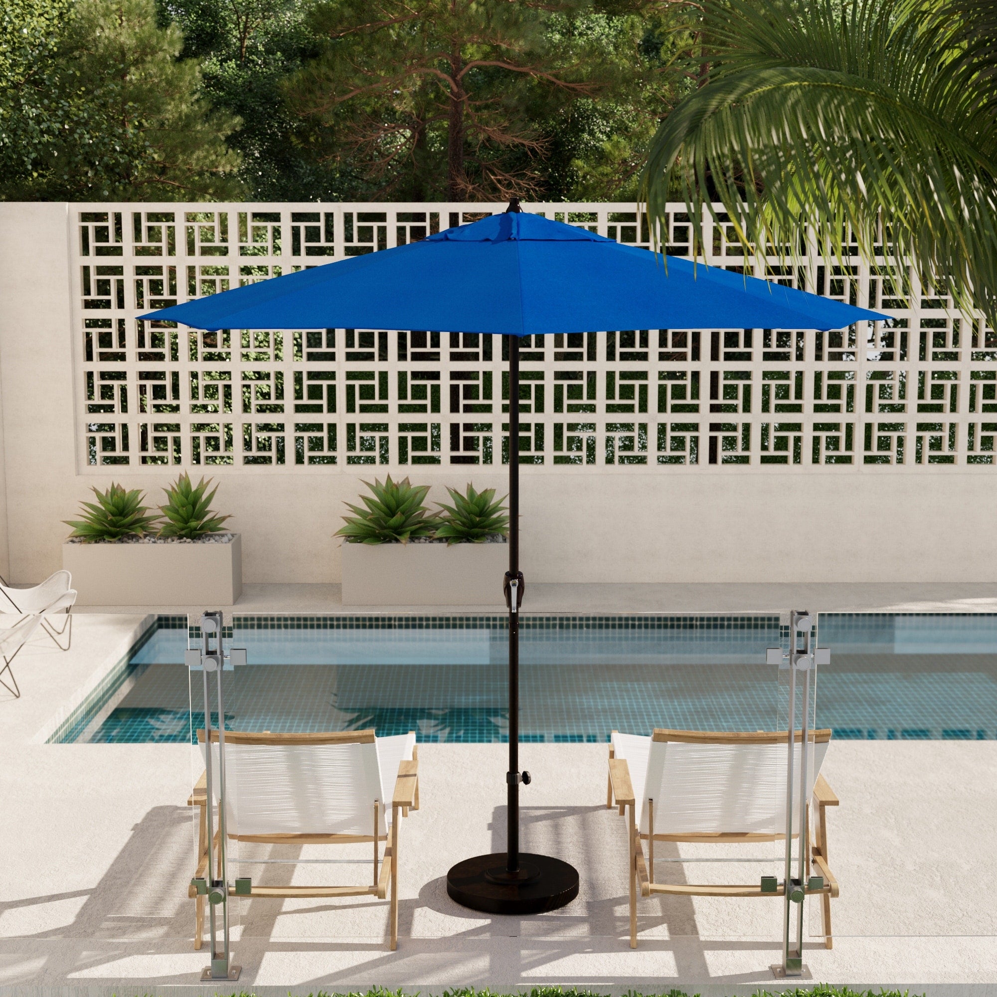 Havenside Home North Bend 9 Foot Crank Open Auto Tilt Bronze Umbrella And Stand