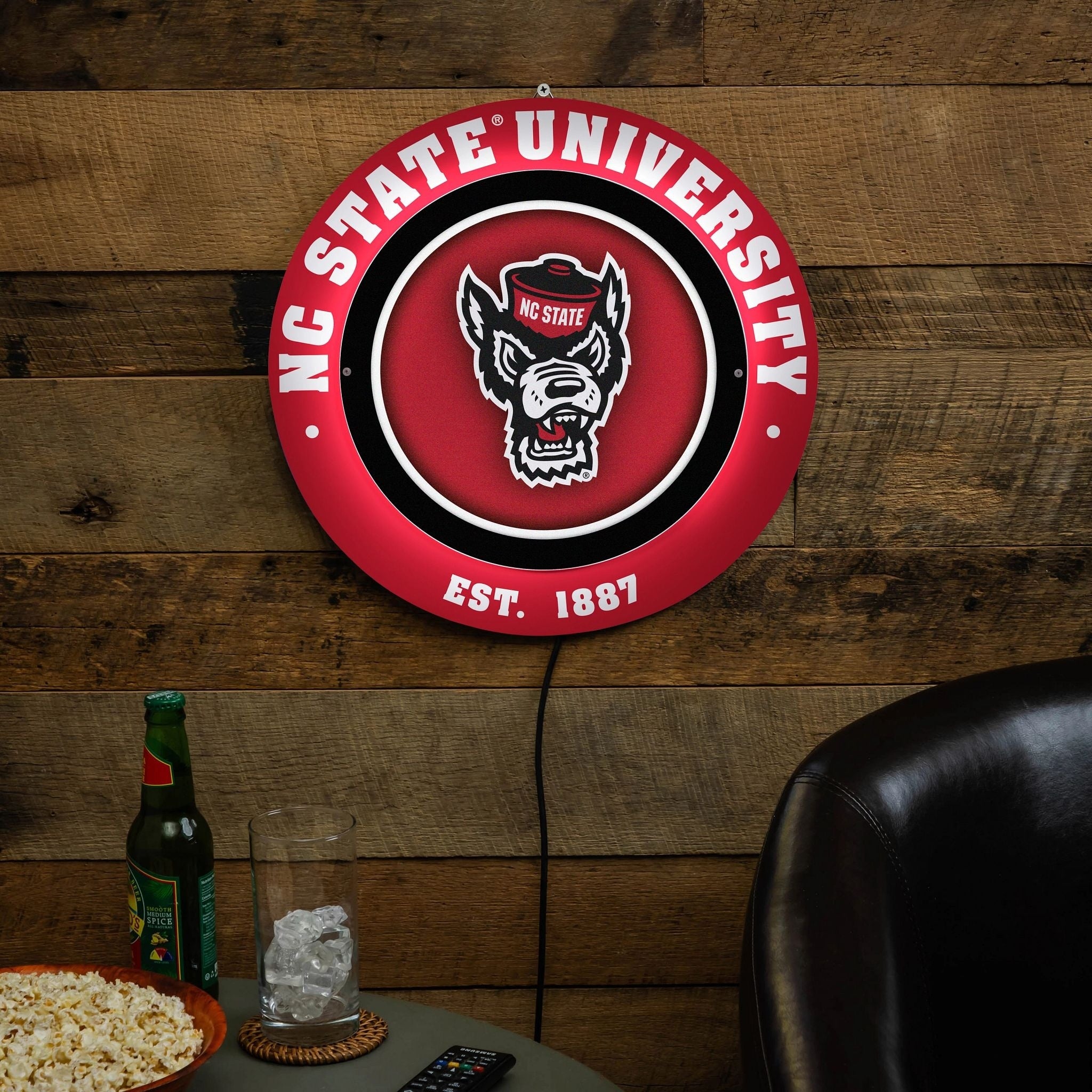 North Carolina State University Led Metal Lit Wall Sign Decor