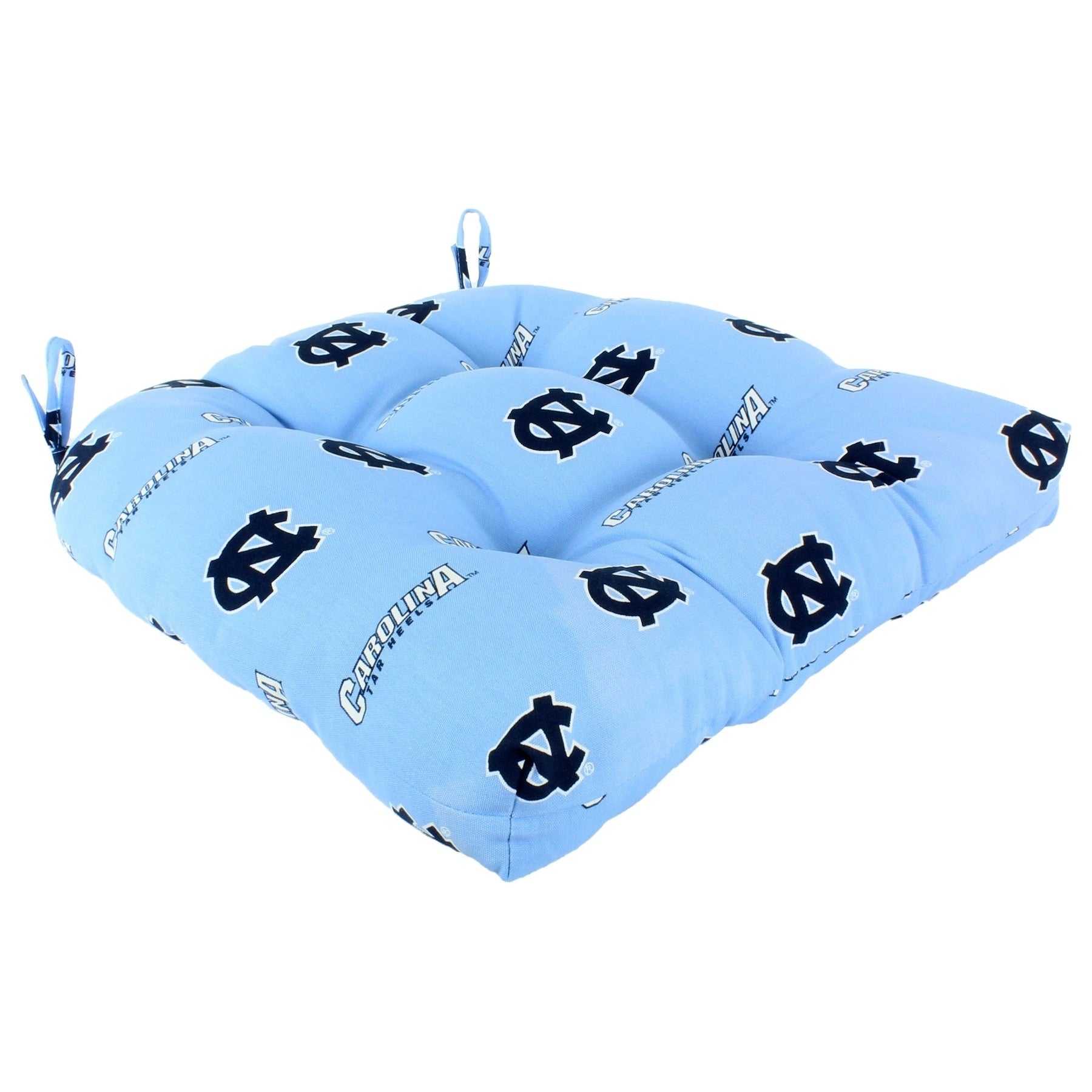 North Carolina Tar Heels Indoor Outdoor Seat Cushion Patio D Cushion 20 X 20 2 Tie Backs 20 X 20 X 3