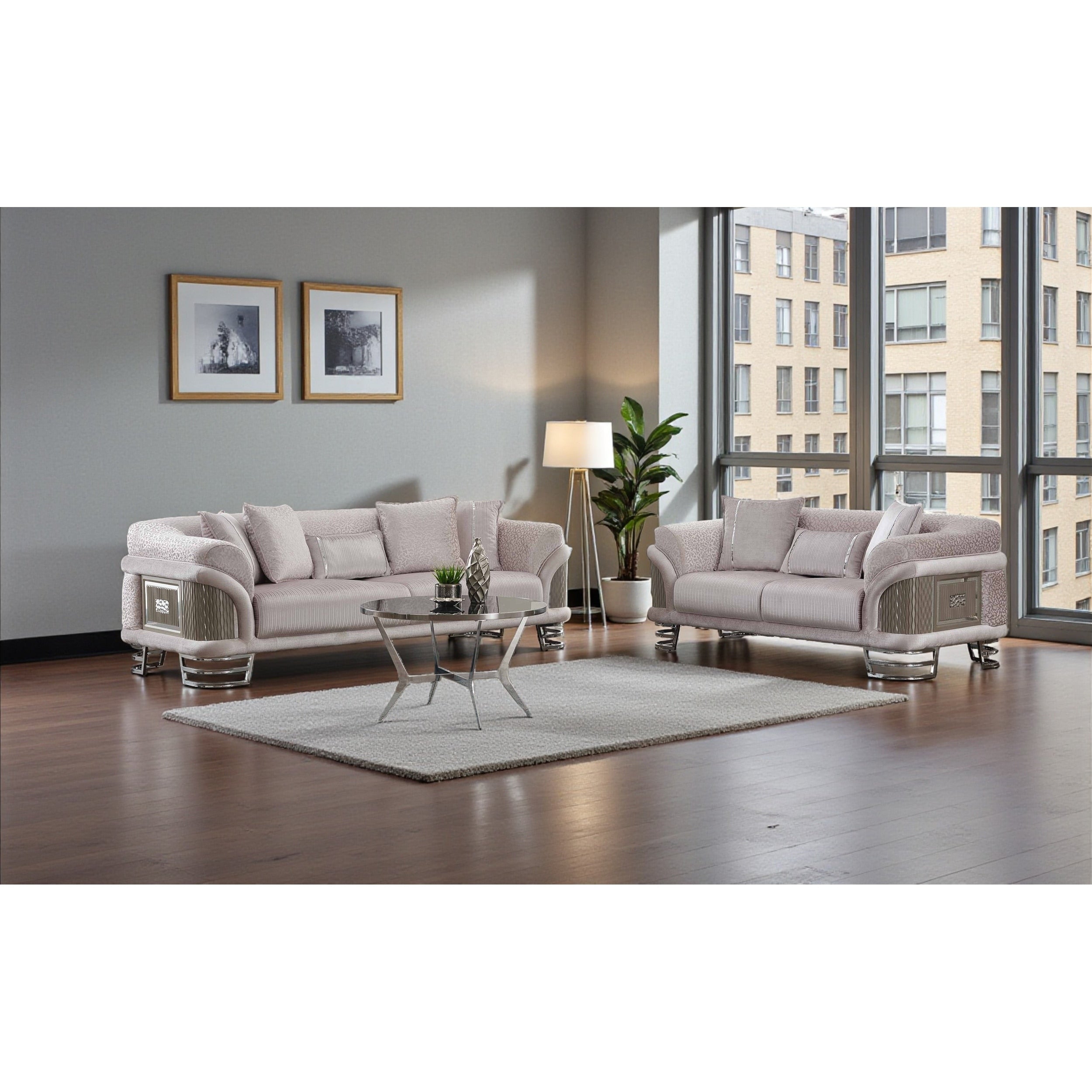 Northcraft 2 Pieces Living Room Sets 1 Sofa 1 Loveseat