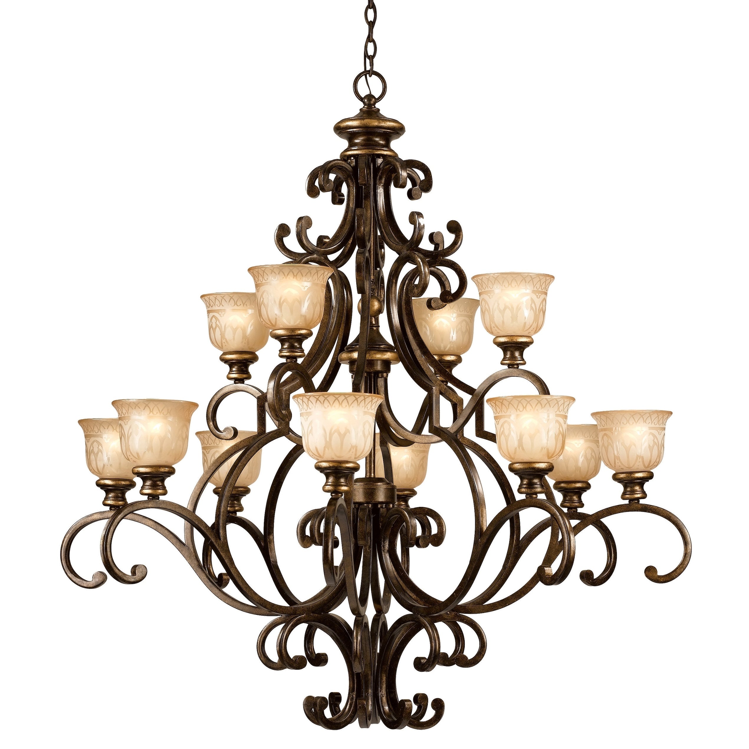 Crystorama Norwalk Collection 12 Light Bronze Umber Chandelier