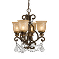 Norwalk 4 Light Bronze Umber Crystal Chandelier