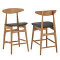 Norwegian Danish Mid Century Dark Walnut Counter Height Stools By Inspire Q Modern Set Of 2