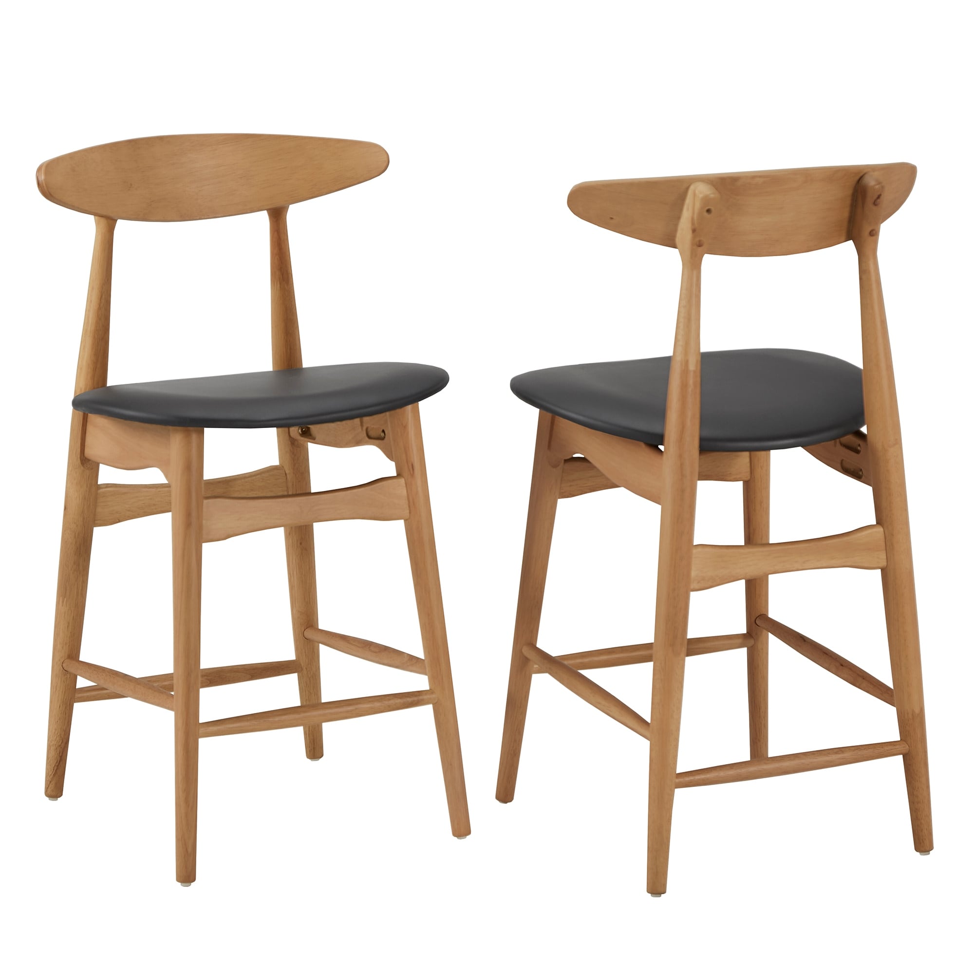 Norwegian Danish Mid Century Dark Walnut Counter Height Stools By Inspire Q Modern Set Of 2