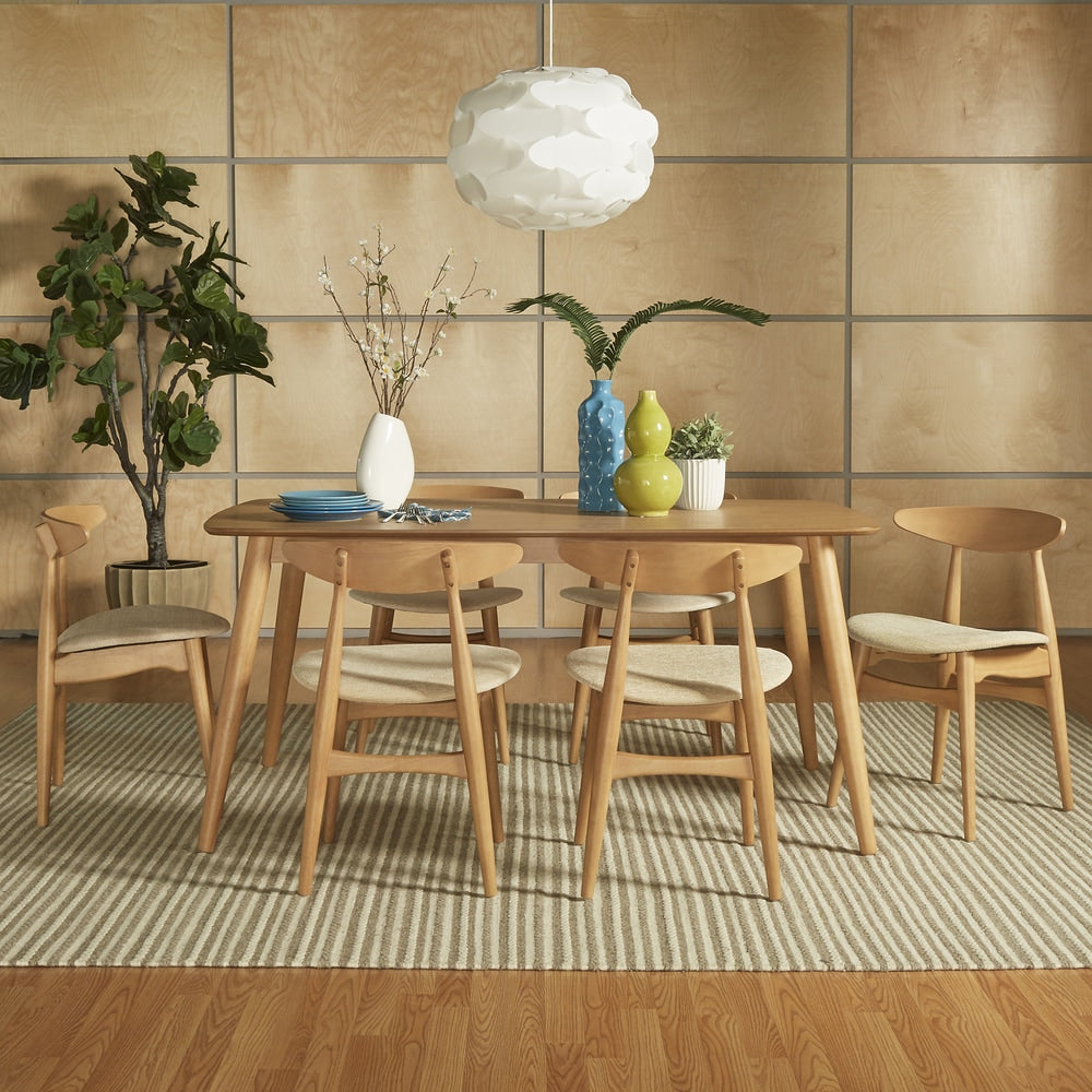 Norwegian Danish Modern Oak Tapered Dining Set By Inspire Q Modern