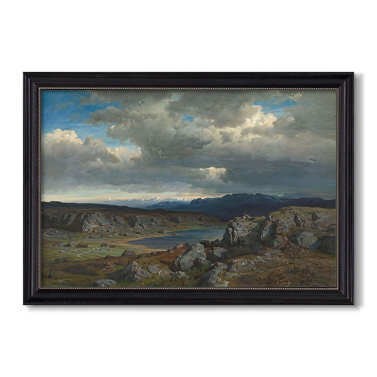 Norwegian Highlands 1857 Hans Gude Custom Framed Canvas
