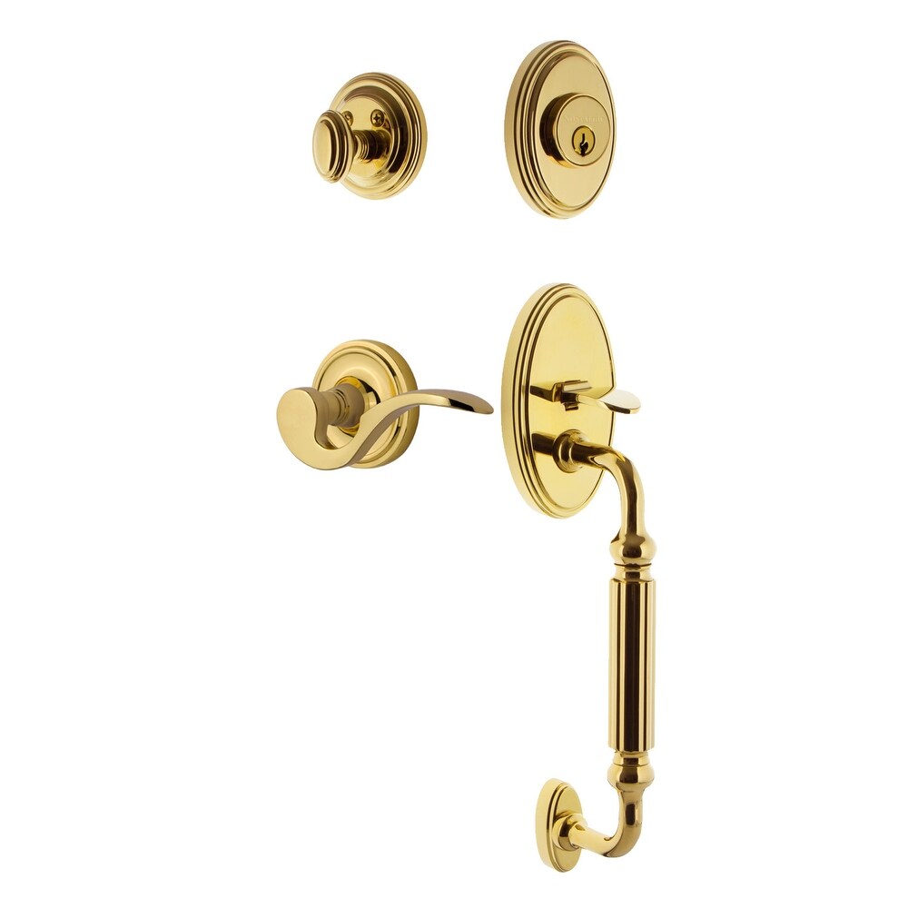 Nostalgic Warehouse Claman_Eset_238_Fg_Lh Classic Left Handed Sectional Single Cylinder Keyed Entry Handleset With F Grip And