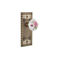 Nostalgic Warehouse Craros_Sd_Nk Rose Porcelain Solid Brass Single Dummy Knob With Craftsman Rose