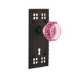 Nostalgic Warehouse Crawap_Dd_Kh Craftsman Solid Brass Rose Dummy Knob Set With Pink Waldorf Knob And Keyhole