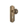 Nostalgic Warehouse Decead_Sd_Kh Egg And Dart Solid Brass Single Dummy Knob With Deco Rose And Keyhole