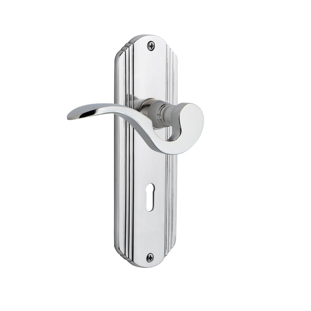 Nostalgic Warehouse Decman_Prv_234_Kh Manor Privacy Door Lever Set With Deco Rose And Decorative Keyhole For 2 3 4 Backset