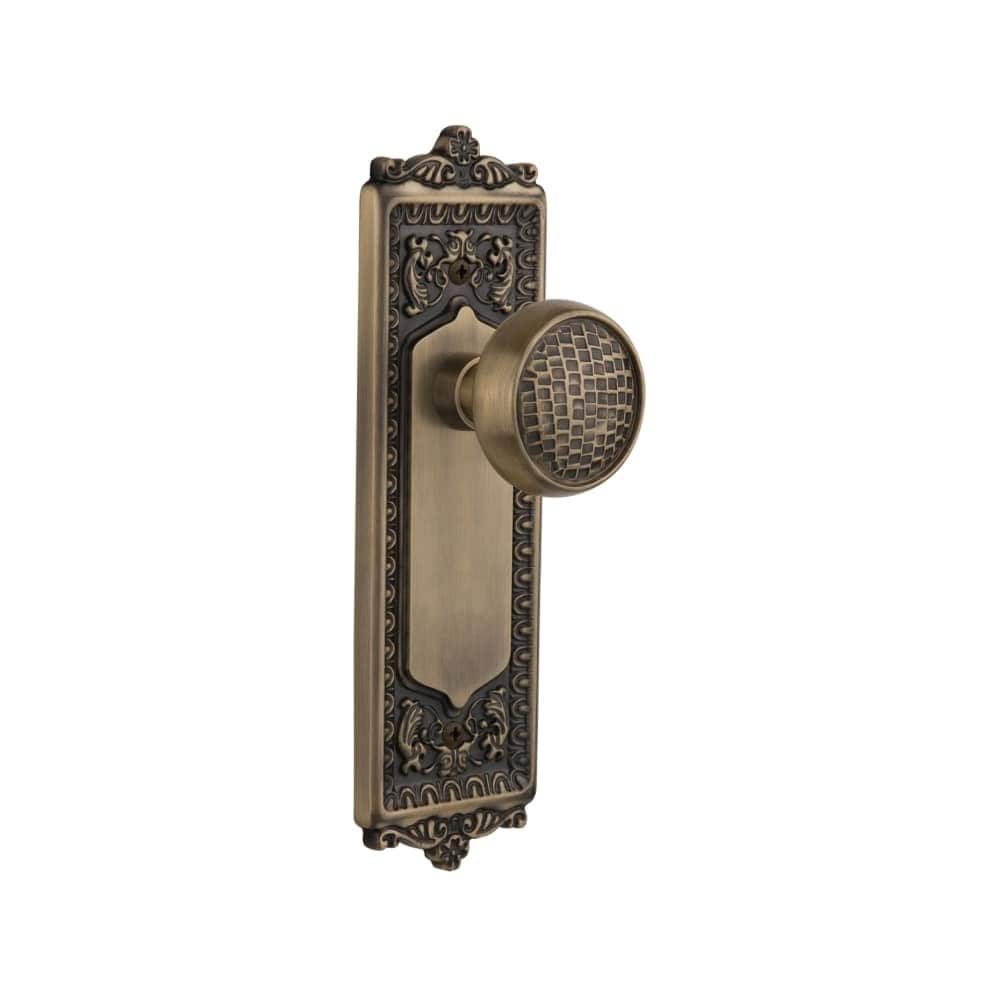 Nostalgic Warehouse Eadcra_Prv_238_Nk Craftsman Solid Brass Privacy Knob Set With Egg And Dart Rose And 2 3 8 Backset