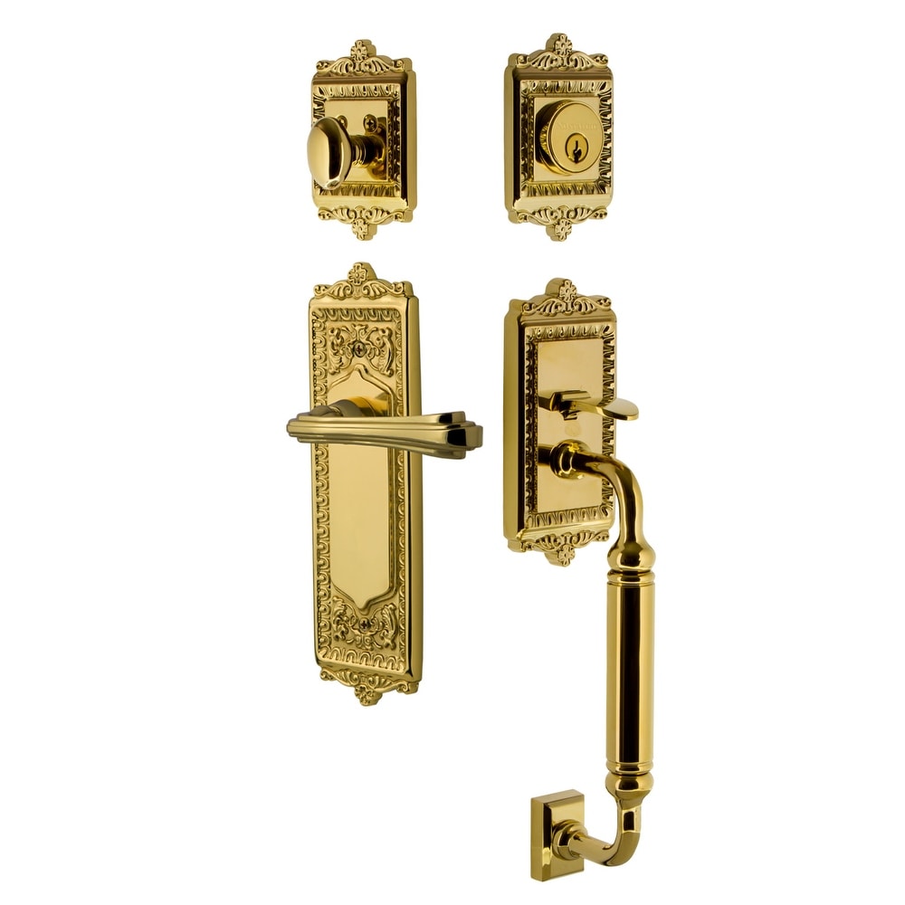 Nostalgic Warehouse Eadflr_Eset_234_Cg_Rh Egg Dart Right Handed Sectional Single Cylinder Keyed Entry Handleset With C Grip
