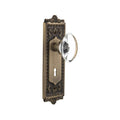 Nostalgic Warehouse Eadocc_Dp_Kh Oval Clear Crystal Solid Brass Dummy Knob Set With Egg And Dart Rose And Keyhole