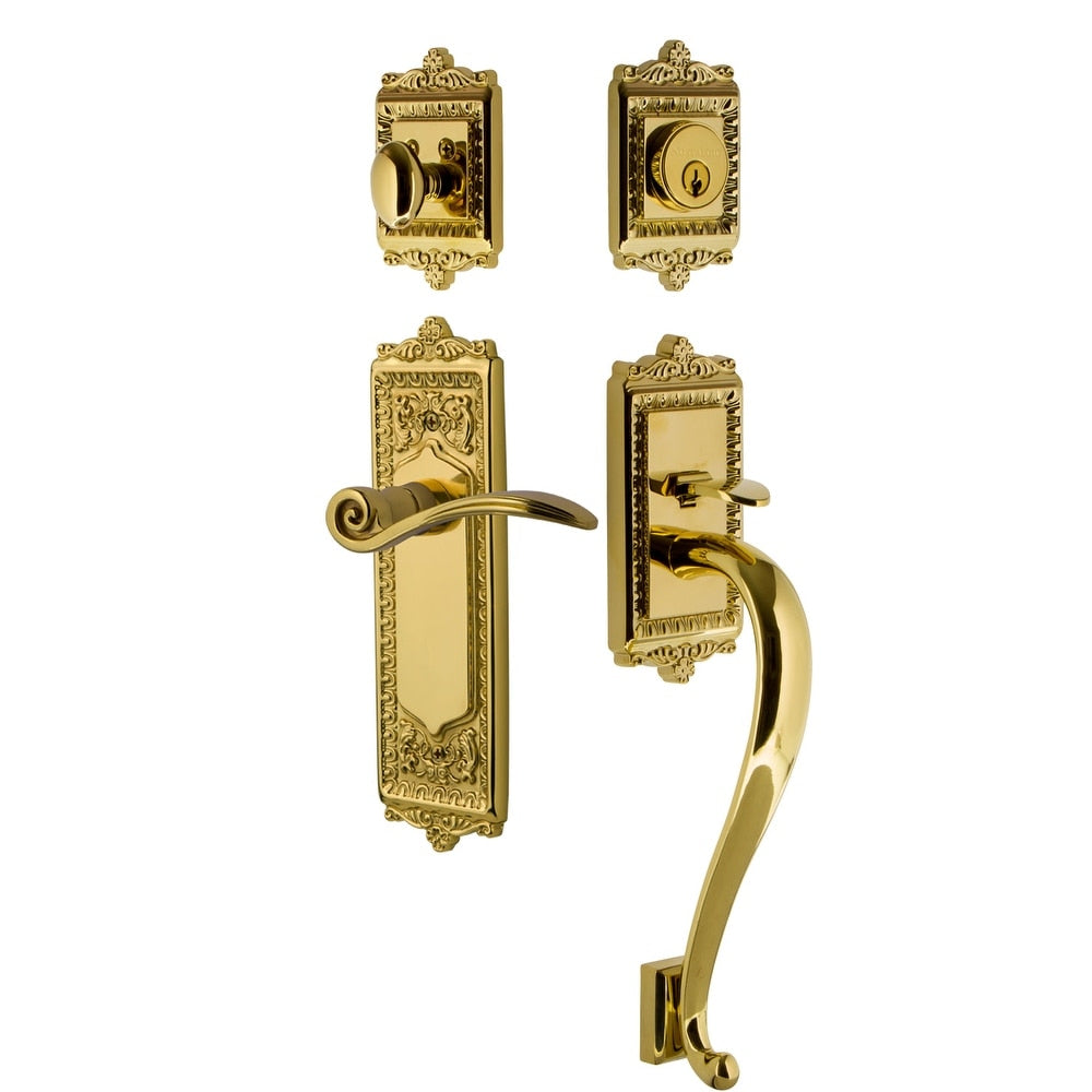Nostalgic Warehouse Eadswn_Eset_234_Sg_Rh Egg Dart Right Handed Sectional Single Cylinder Keyed Entry Handleset With S Grip