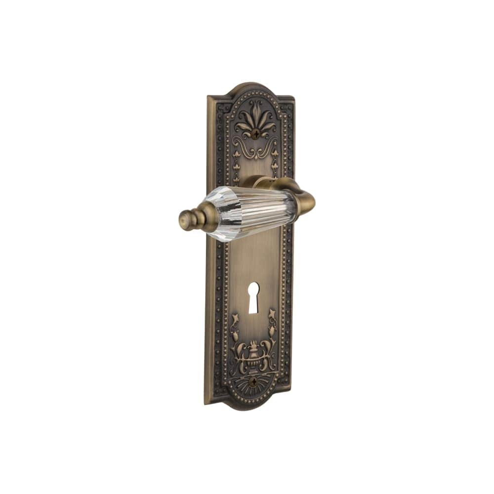 Nostalgic Warehouse Meaprl_Psg_238_Kh Parlor Solid Brass Passage Lever Set With Meadows Rose Keyhole And 2 3 8 Backset