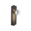 Nostalgic Warehouse Mearcc_Sd_Nk Round Clear Crystal Solid Brass Single Dummy Knob With Meadows Rose