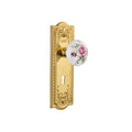 Nostalgic Warehouse Mearos_Dp_Kh Rose Porcelain Solid Brass Dummy Knob Set With Meadows Rose And Keyhole