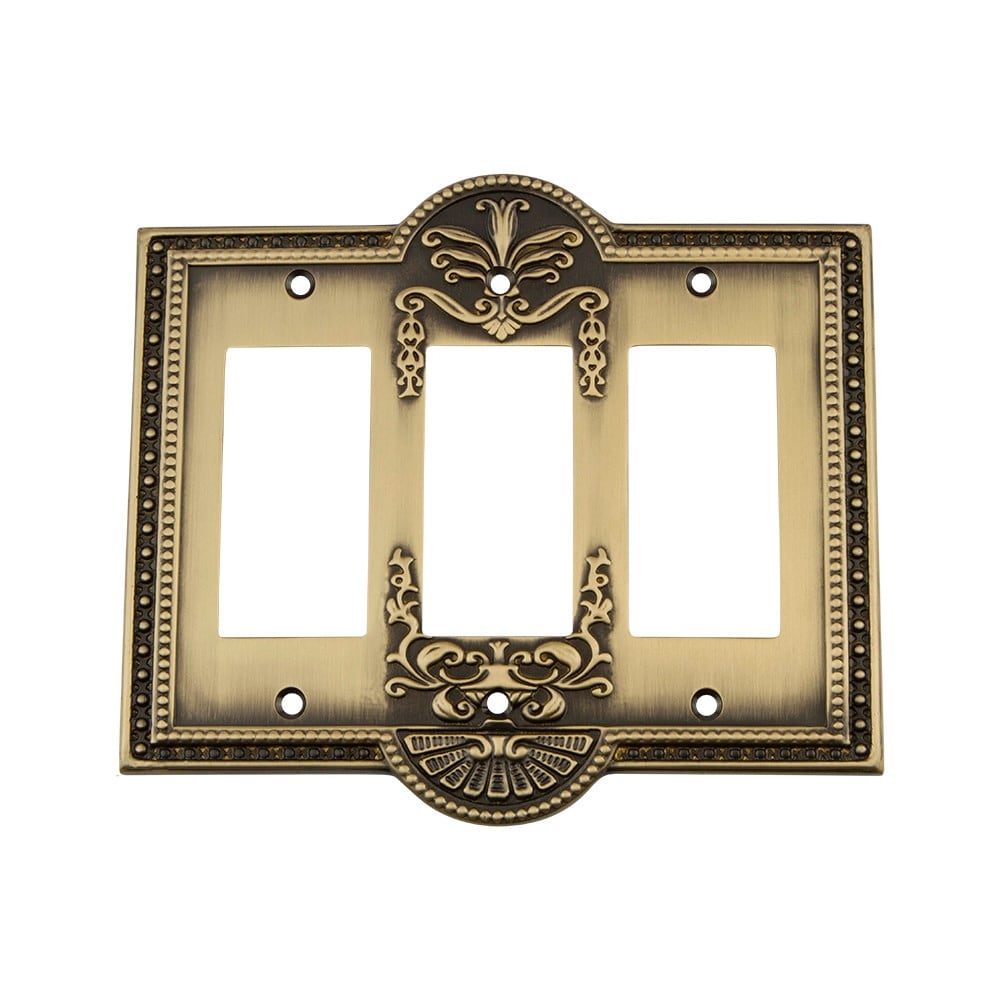Nostalgic Warehouse Mea_Swplt_R3 Meadows Triple Rocker Gfi Wall Plate