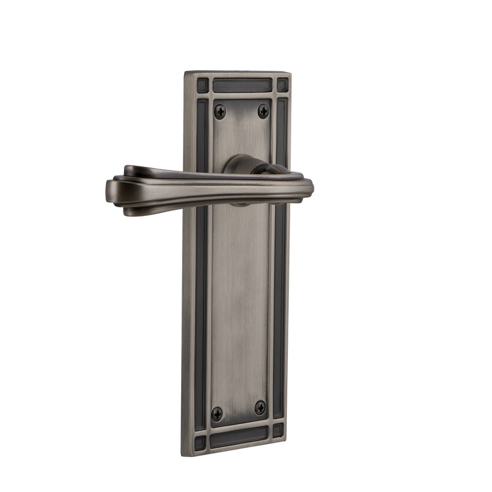 Nostalgic Warehouse Misflr_Psg_234_Nk Fleur Passage Door Lever Set With Mission Rose For 2 3 4 Backset Doors